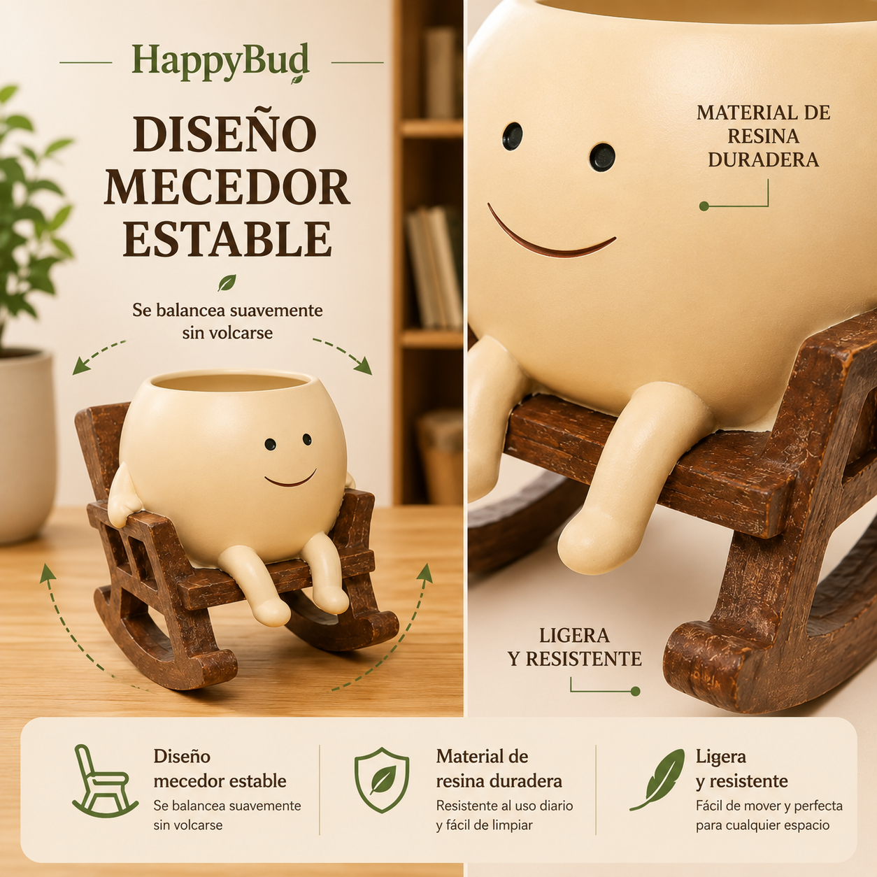 HappyBud™ Maceta Mecedora Feliz