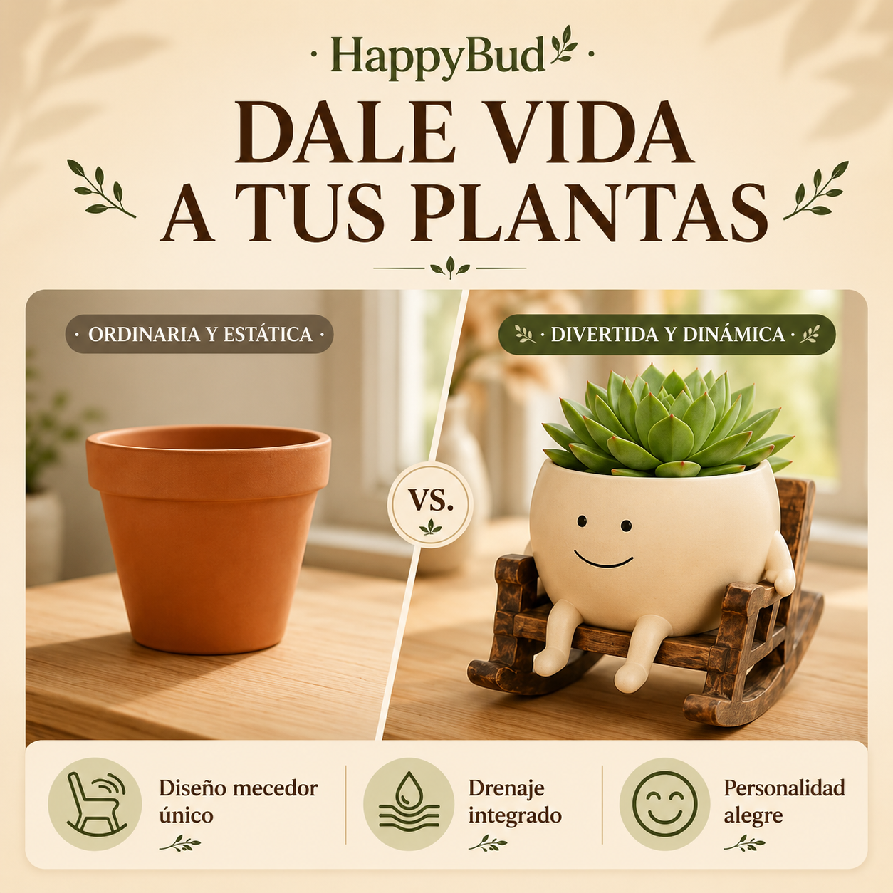HappyBud™ Maceta Mecedora Feliz
